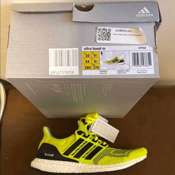 Adidas Neon Yellow and Black Sneakers - Picture 4 of 5